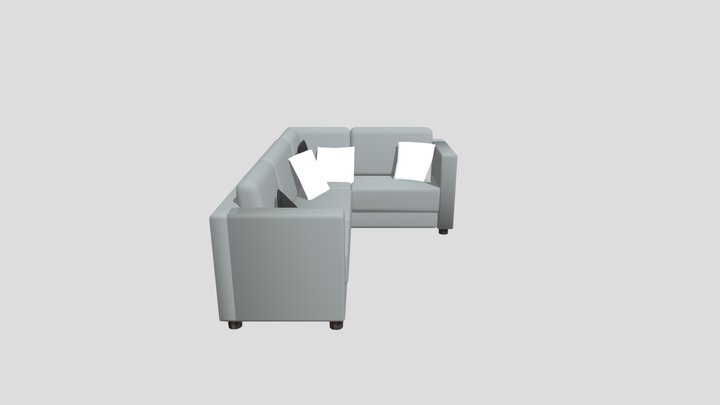 (Free) Low-Poly Couch with Pillows – Modelo 3D gratuito STL