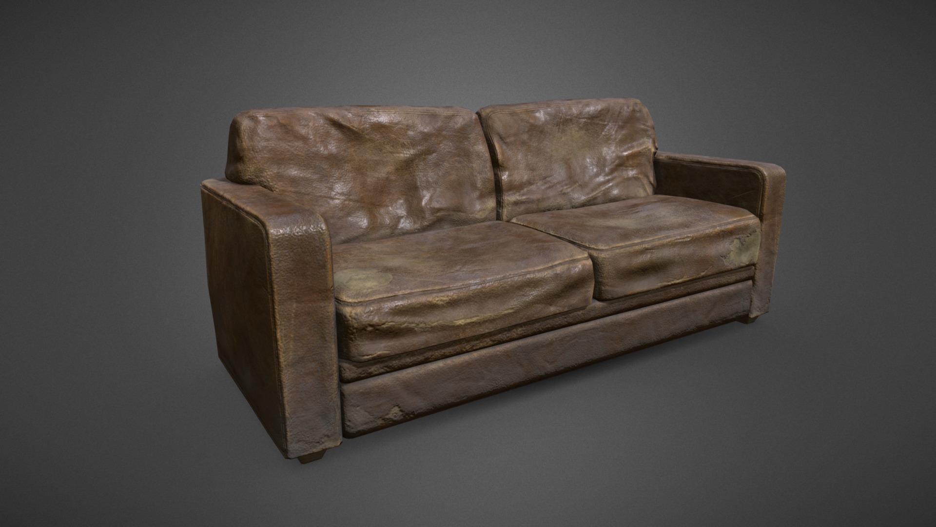 3D model Couch Old - This is a 3D model of the Couch Old. The 3D model is about a wooden box with a cushion.