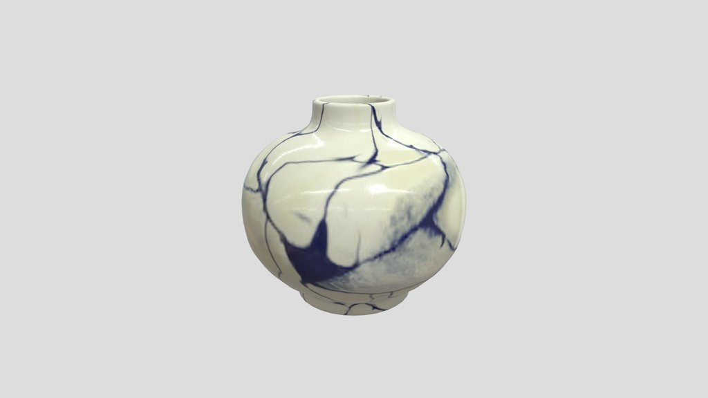 Blue Marble Ceramic Vase