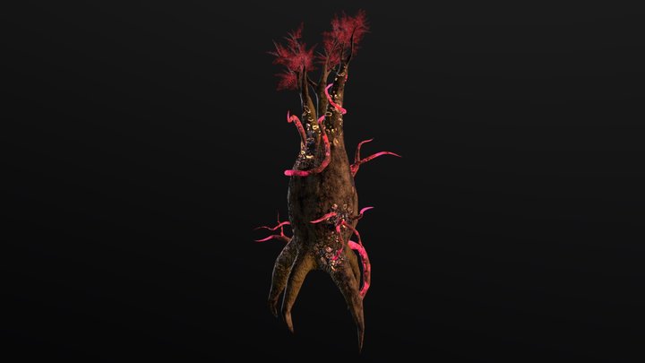Infected Alien Bulbous Tree 3D Model