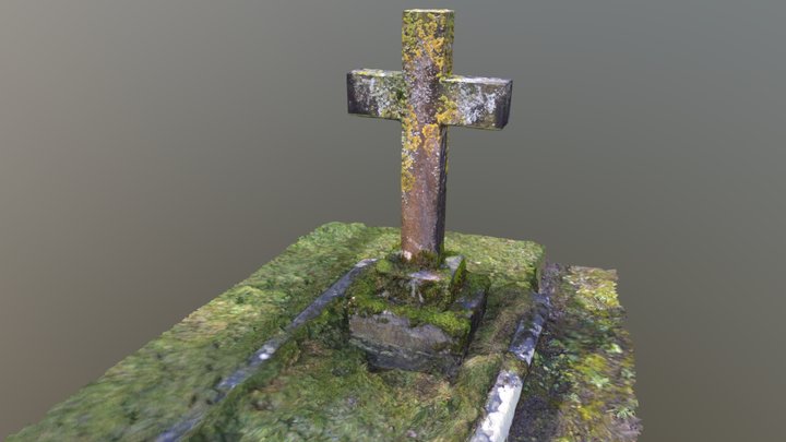 Stone cross in graveyard at Saint Gastyn's 3D Model