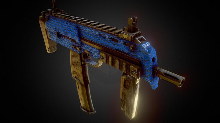 MP7 Blue Night 3D Model