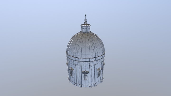 Fbx Toren Dome wireframe 3D Model