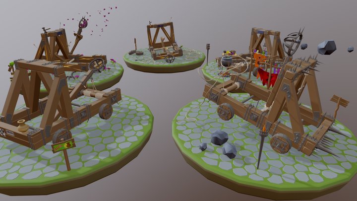 Catapult five options | Detailed Draft XYZ 3D Model
