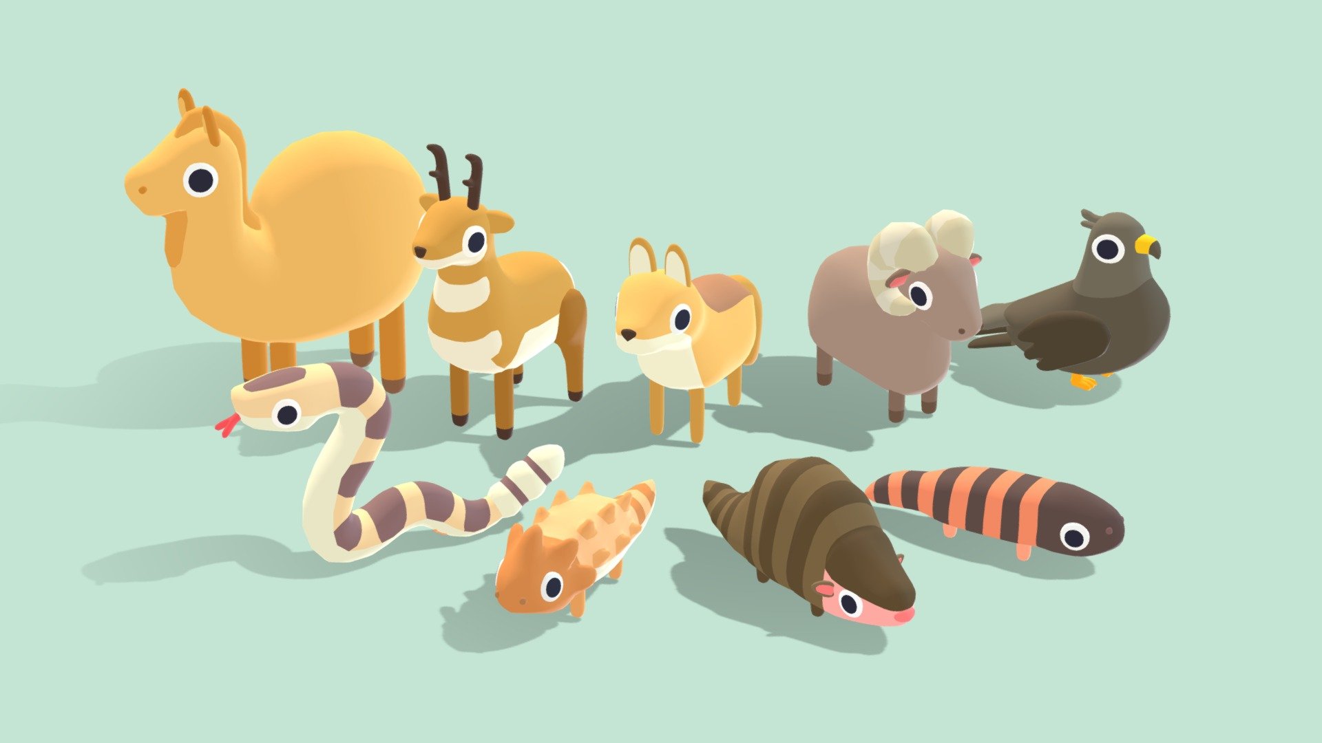 Desert Animals - Quirky Series - Buy Royalty Free 3D model by Omabuarts  Studio (@omabuarts) [8a72451]