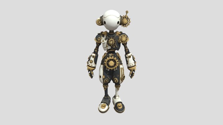 Clockwork Sentinel White 3D Model