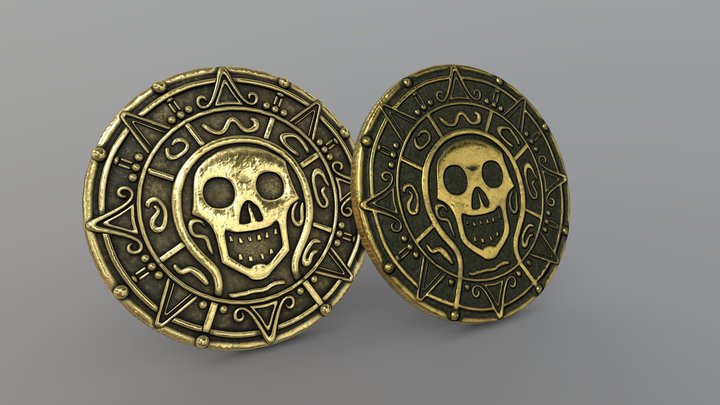 Pirate's-Aztec-Gold-Coin 3D Model