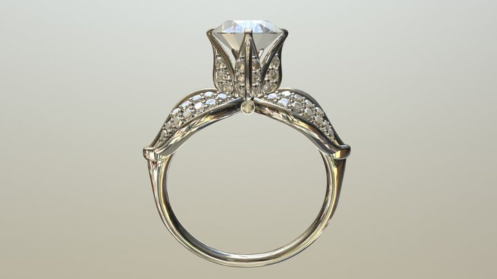 Roses are White Ring 3D Model