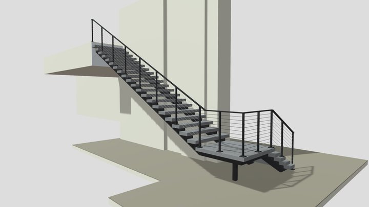 Ext Stair And Rails We Are Marshall 3D Model