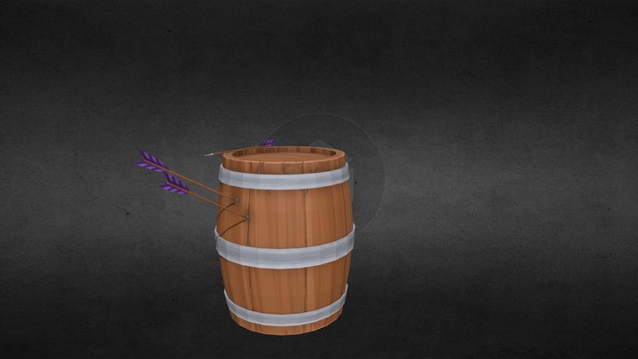 Arrow and a Barrel 3D Model