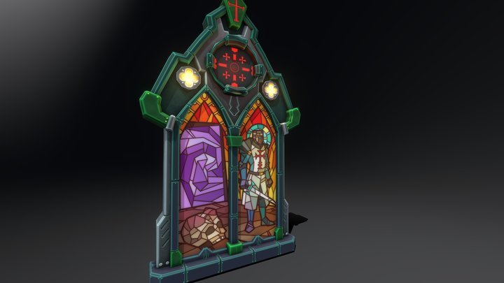 Gothic scifi window stylized 3D Model