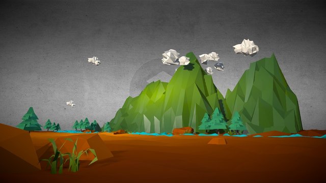 Low Poly Landscape 3D Model