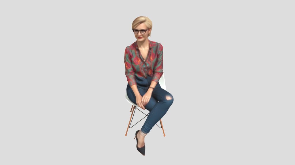 Frau auf Stuhl