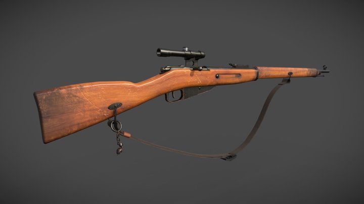 Mosin-Nagant Lowpoly 3D Model