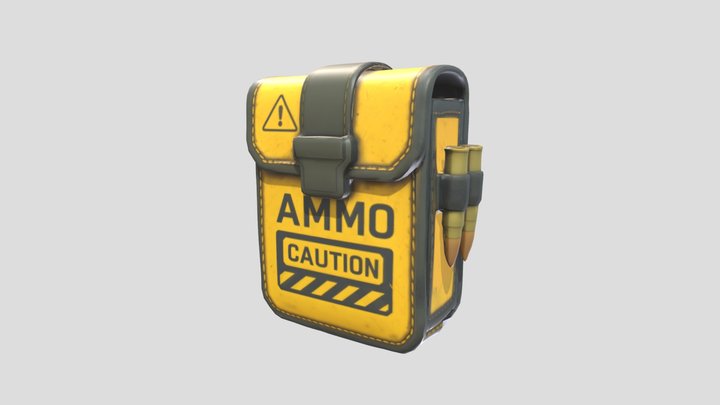 Low poly Ammopack 3D Model