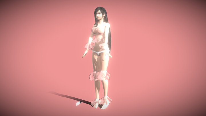 Tifa Remake Pink Outfit 3D Model
