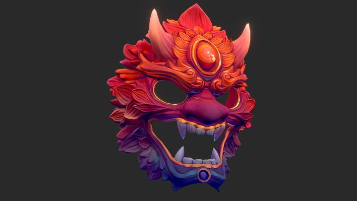 Chinese Oni Mask 3D Model