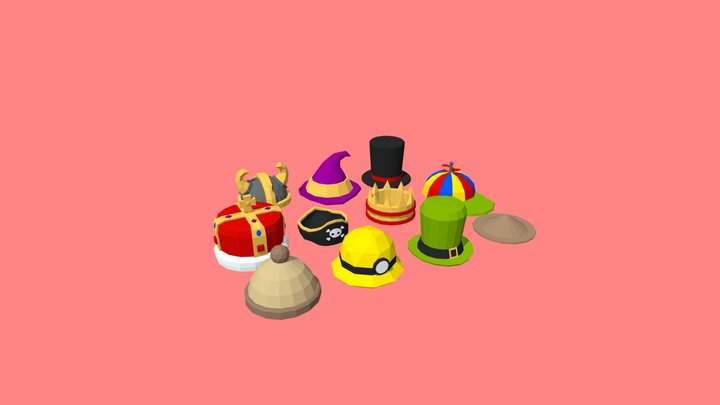 Lowpoly Hat Pack 3D Model