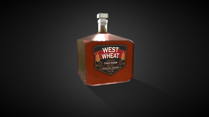 Cyberpunk 2077 Bourbon Whiskey bottle fanart 3D Model