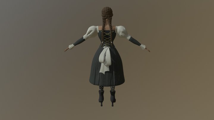 Victorian character - Lady first pass 3D Model