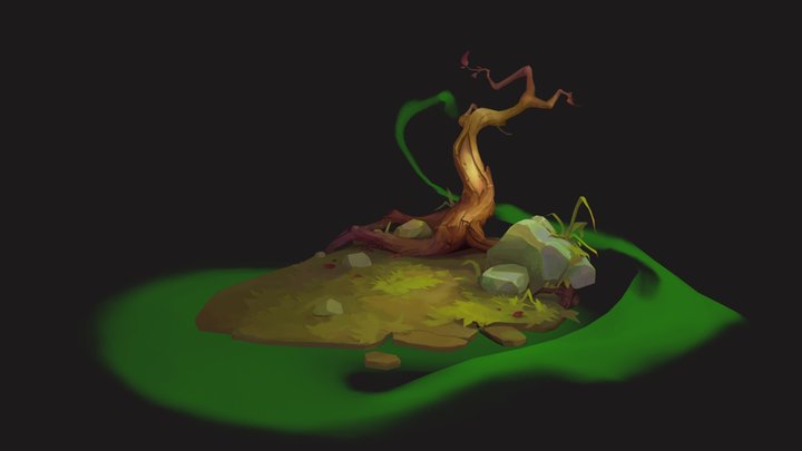 Poisoned tree - Lowpoly 3D Model