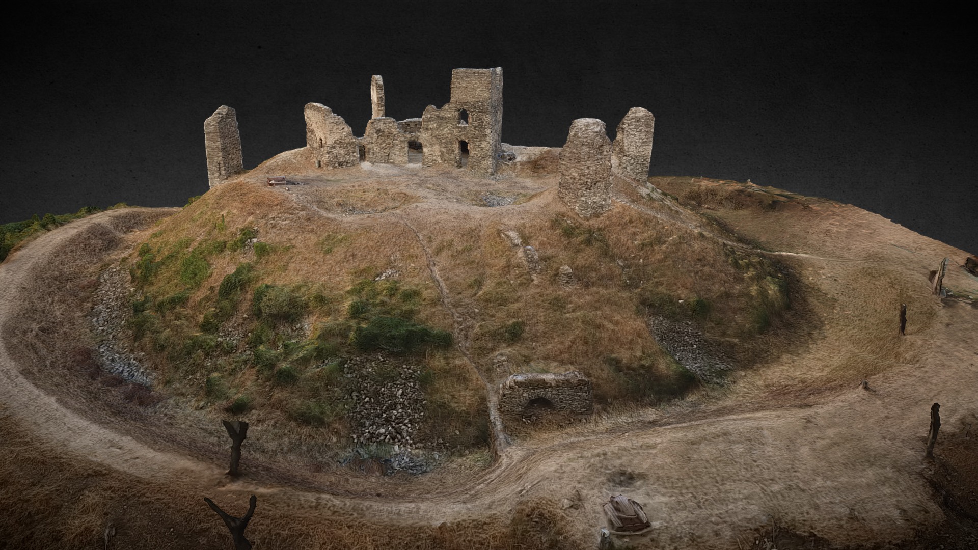 3D model Brníčko hrad / castle - This is a 3D model of the Brníčko hrad / castle. The 3D model is about a stone castle on a hill.
