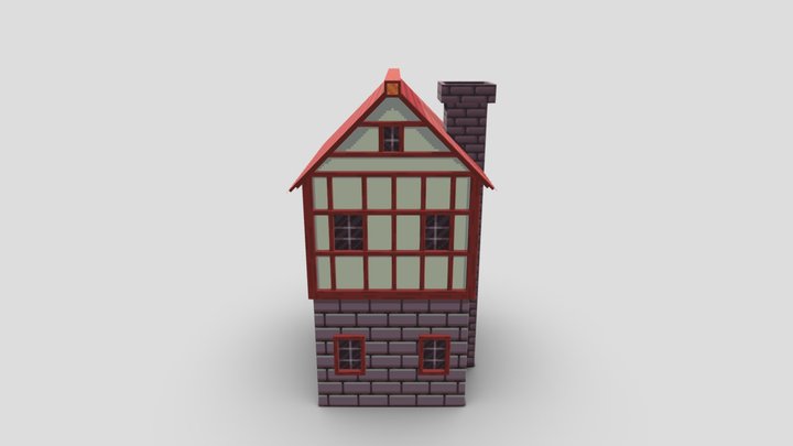 Low-Poly Medieval house 3D Model