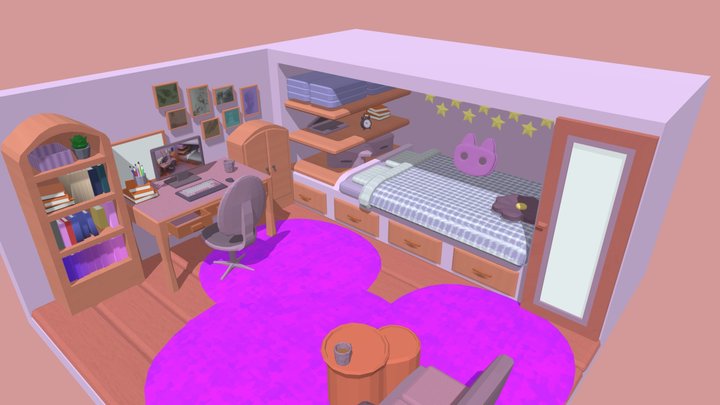 isometric room 3D Model