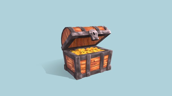 Animated Treasure Chest 3D Model