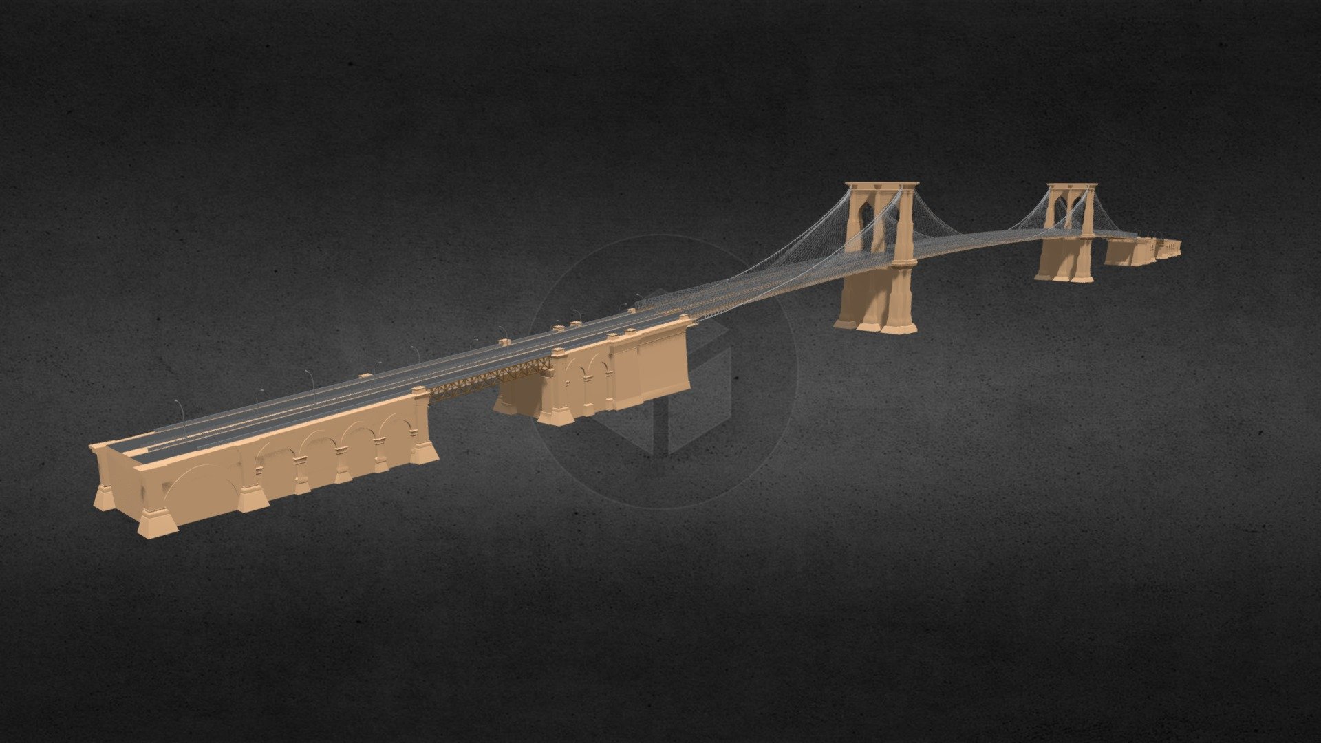 Brooklyn Bridge - Buy Royalty Free 3D model by JohnHoagland (@JohnHoagland)  [8a91902]