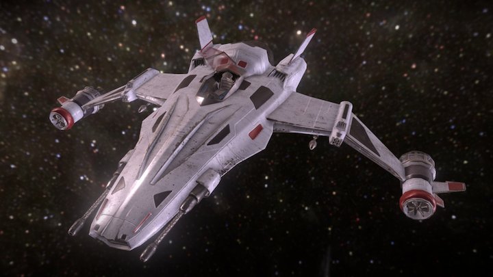 Little White Spaceship 3D Model