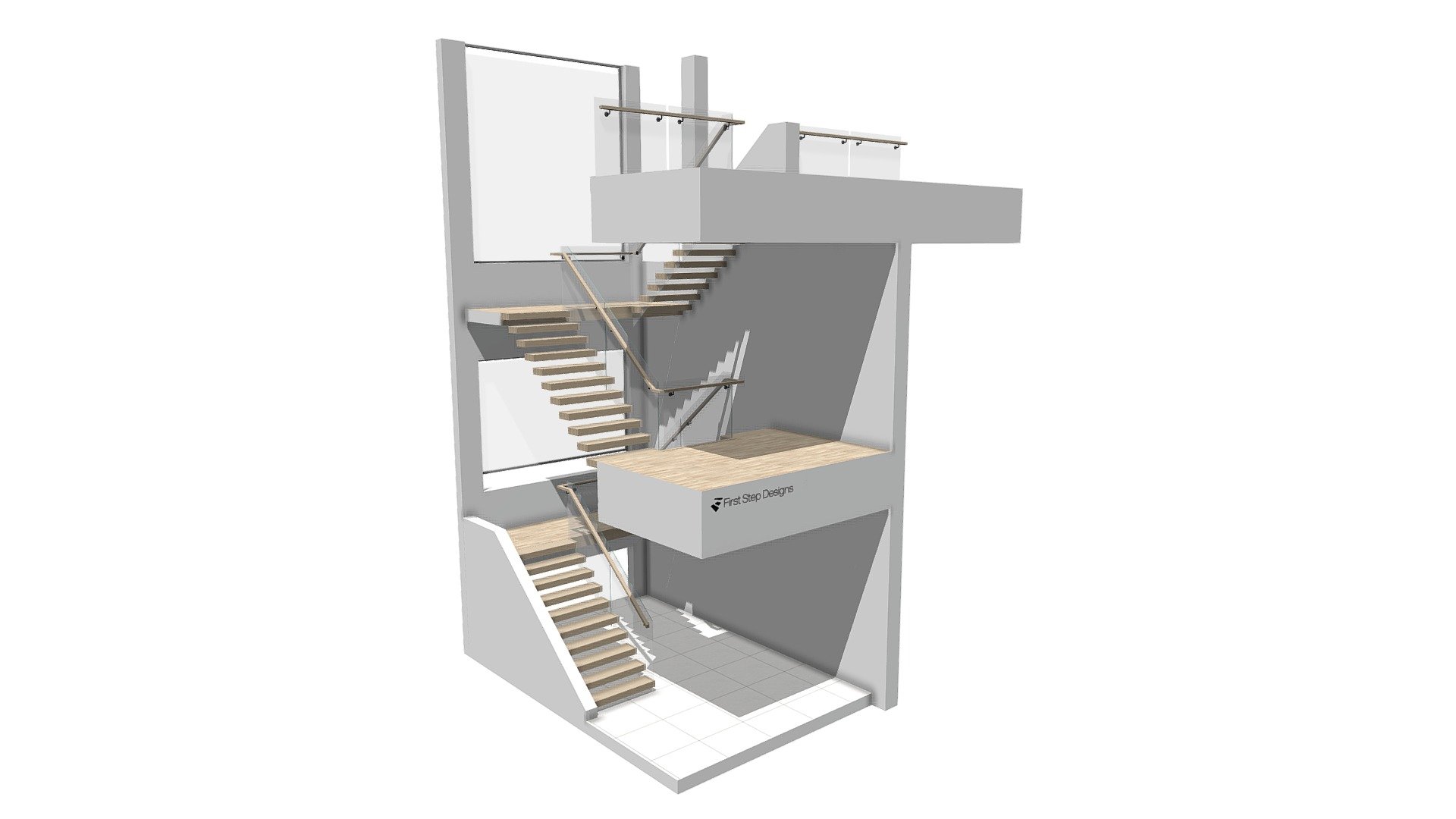 Hargrave revised 3D Model Side Fixed railed