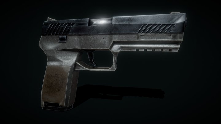 Pistol P250 Low Poly 3D Model