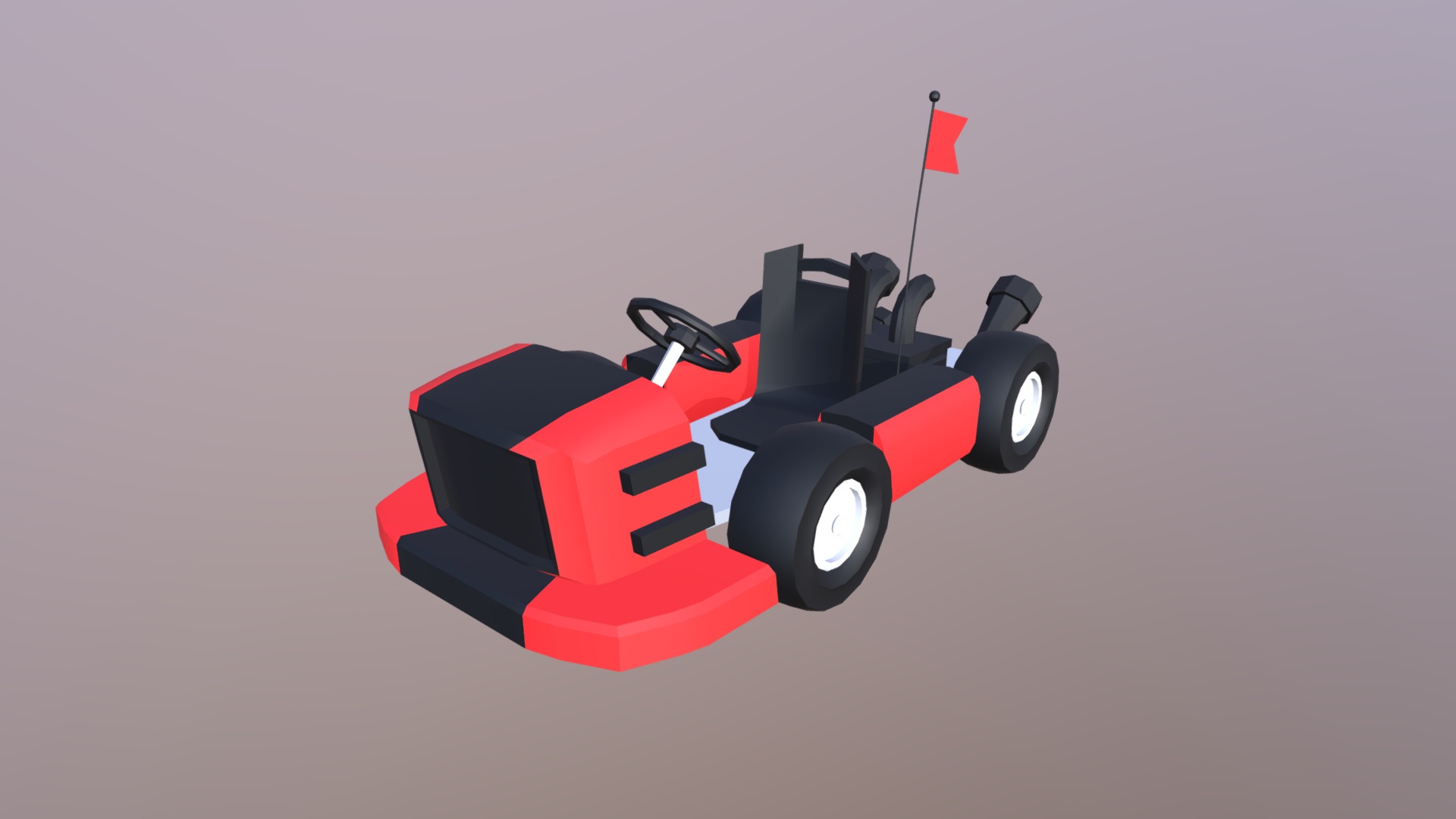 3D model Off Road Mini Kart 3 – Low Poly - This is a 3D model of the Off Road Mini Kart 3 - Low Poly. The 3D model is about a red and black toy car.