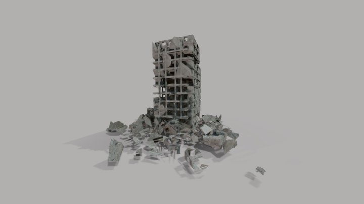 Destroyed building, study 3D Model