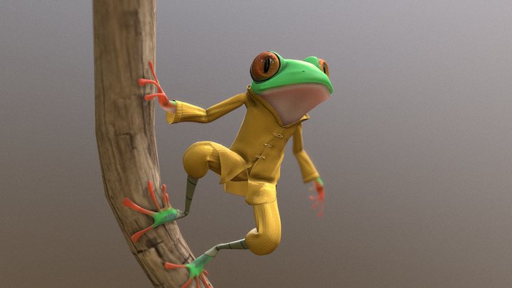 Kung Frog 3D Model