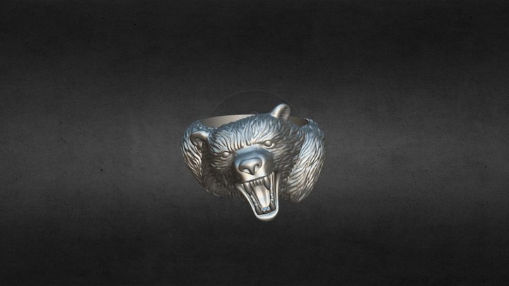Mens bear ring 015 3D Model