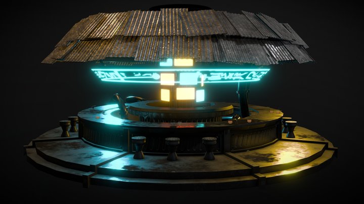Sci-Fi Bar 3D Model
