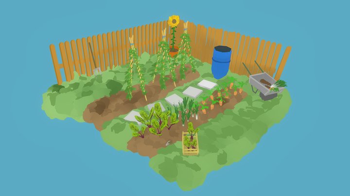 Garden Quillustration 3D Model