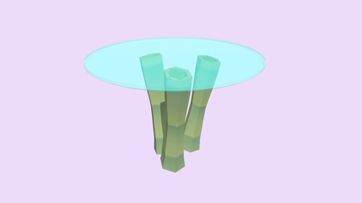 Pinelea Bamboo Glass Table (Decentraland) 3D Model