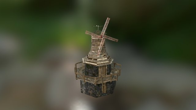 Medieval Windmill 3D Model