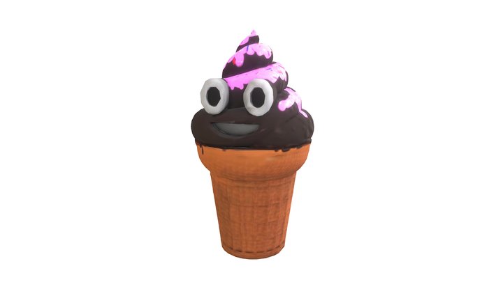Icecream - Poop Pink Emoji 3D Model