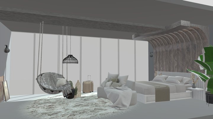 Room girl Interior Scene - FVART3D 3D Model