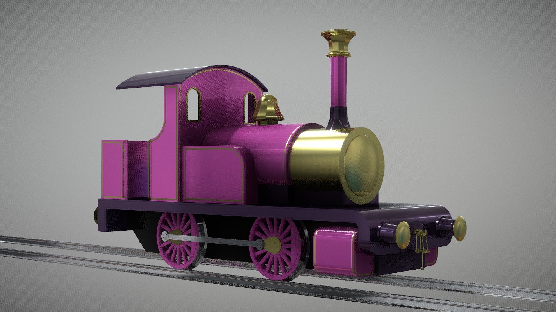 free lady train 3d model