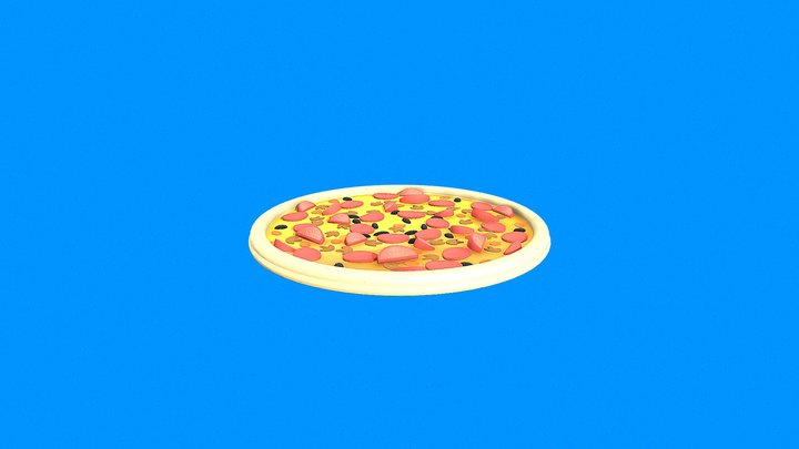 Cartoon pizza 3D Model