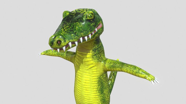 biped Alligator 3D Model