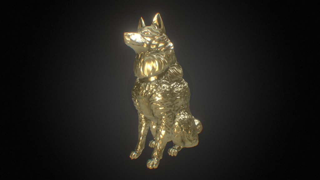 Dog Figurine sculpt (Finnish Spitz) (PBR)