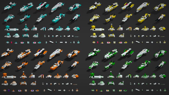 Ultimate Low Poly 3D Space Game Asset Pack 3D Model