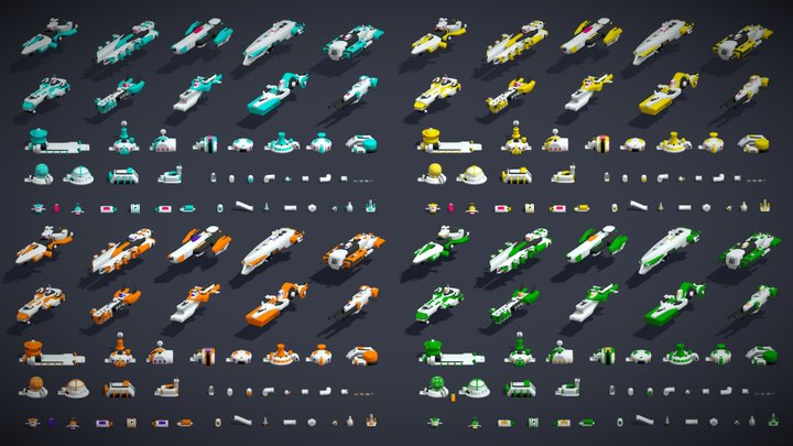 190+ 3D Space Game Asset Ultimate Pack Low Poly 3D Model