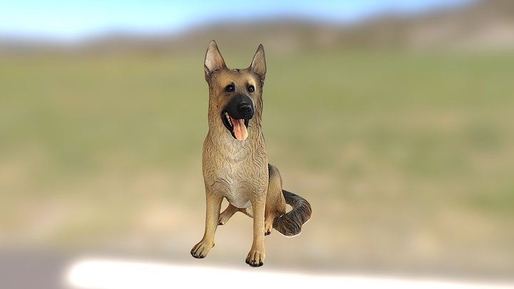 German Shepherd statue— 旺旺 3D Model